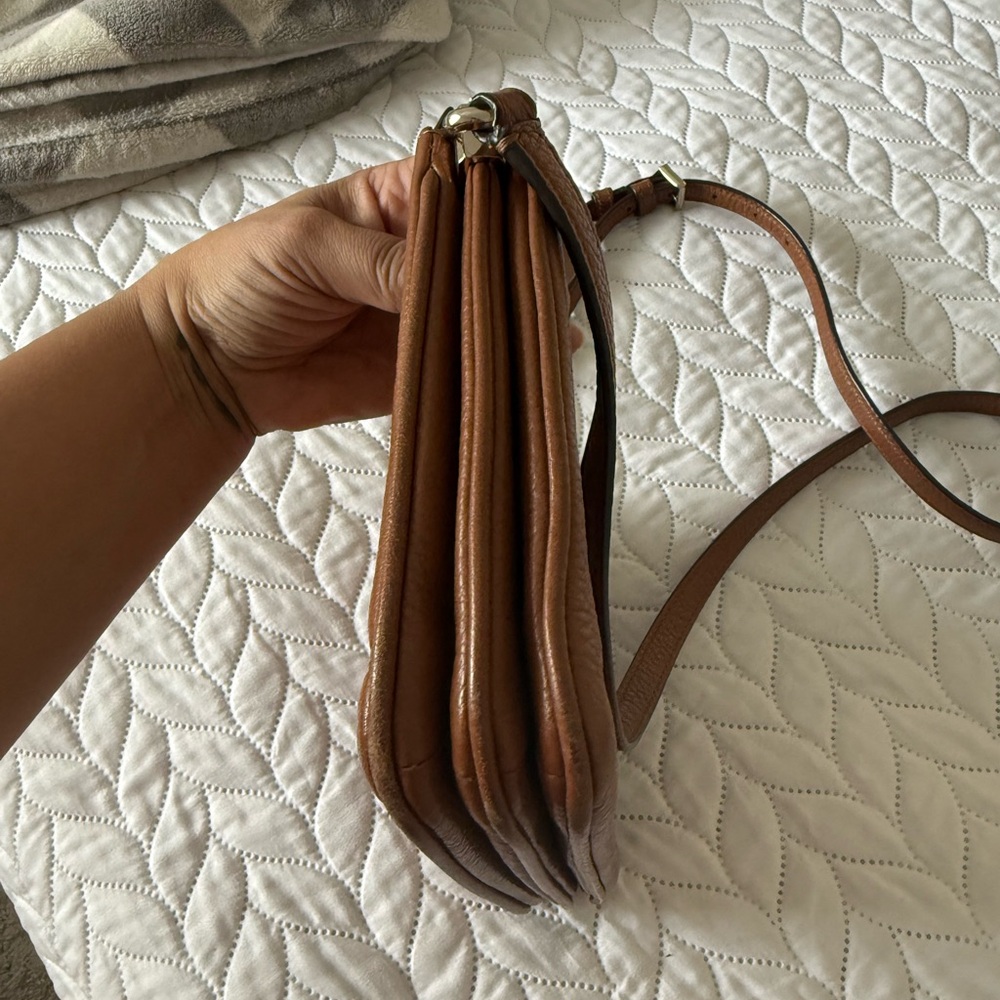 kate spade Brown Leather Pebbled Crossbody Messenger Bag - Picture 7 of 7